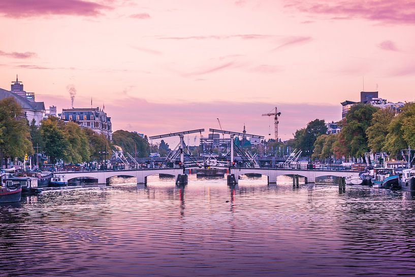 Morning glow on Amstel, Amsterdam by Stewart Leiwakabessy