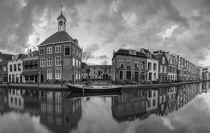 Panorama de Schiedam en noir et blanc