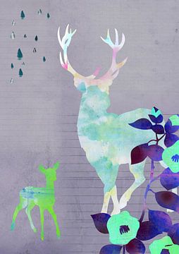 Deer Collage van Green Nest