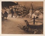 De huizen zijn gezichen, Jean veber - 1899 van Atelier Liesjes thumbnail