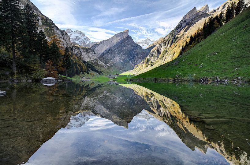 Seealpsee reflection by Paul Oosterlaak