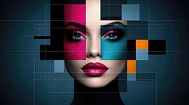 Farbige Fragmentierung: Digitale Masken von Klaus Tesching - Art-AI