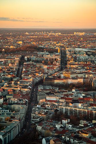 Zonsondergang over Berlijn vanaf de TV-toren