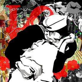 Famous Love Couples - "V-J Day in Times Square” van Jole Art (Annejole Jacobs - de Jongh)