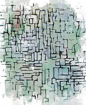 Vintage Abstrakt Inspiriert von Piet Mondrian von FRESH Fine Art