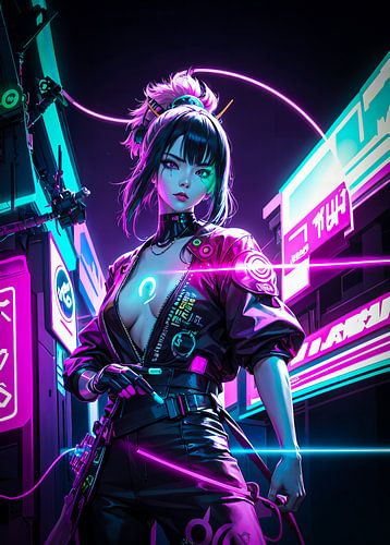 Cyberpunk Style Anime Mädchen