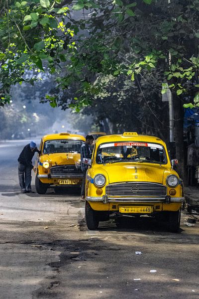 De Gele Taxi in Kolkata van Steven World Traveller