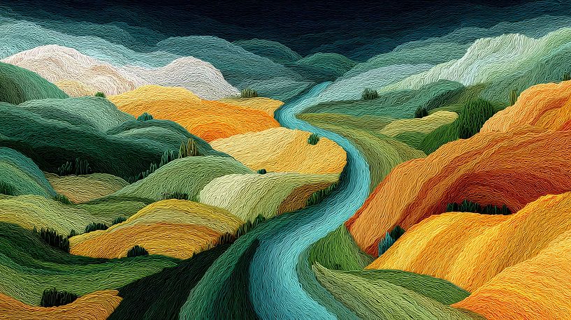 abstract colourful landscape by Egon Zitter