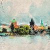 Praagse aquarelkunst #Praag van JBJart Justyna Jaszke