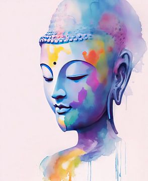 Waterverf portret van Boeddha