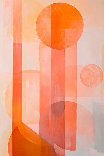 Geometrische vormen in zachte oranje tinten