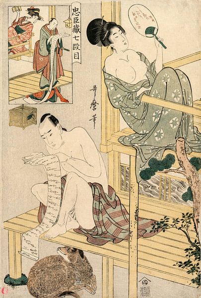 Kitagawa Utamaro. Act VII uit de serie The Storehouse of Loyal Retainers van 1000 Schilderijen