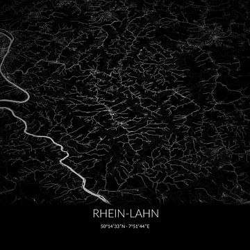 Schwarz-weiße Karte von Rhein-Lahn, Rheinland-Pfalz, Deutschland. von Rezona