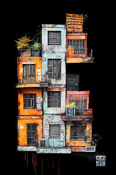 Bâtiment urbain, style graffiti par Ariadna de Raadt-Goldberg