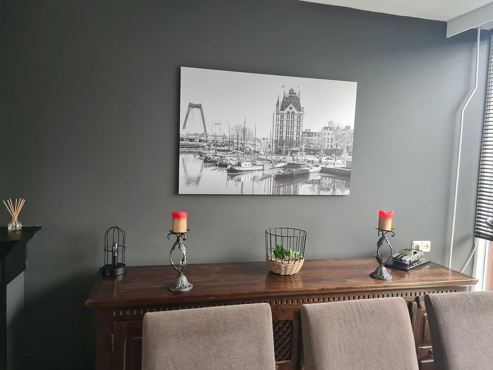 The White House in the Old Harbour in Rotterdam in black and white  by MS Fotografie | Marc van der Stelt 