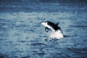 Orca in de stijl 'Deep Blue' van Whale & Sons.