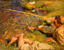 Aostatal, Ein Mann beim Angeln, John Singer Sargent
