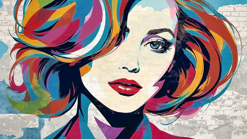 Colourful Portrait in Abstract Pop Art Style by Arjen Roos