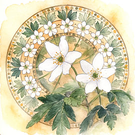 Mandala van bosanemonen van Sonja Tessen