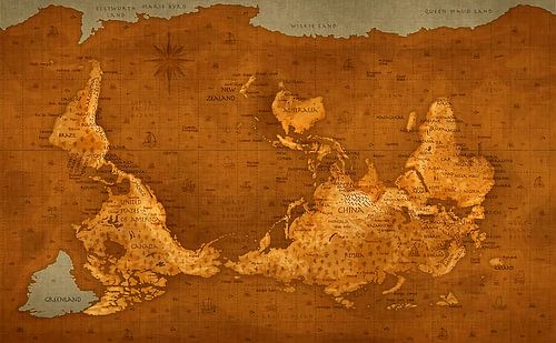 Carte du monde - à l'envers