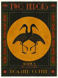 Two Herons – vintage coffee sign by Karin Steenge