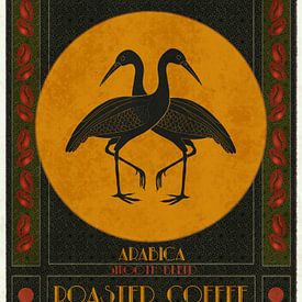 Two Herons- vintage reclamebord coffee van Karin Steenge