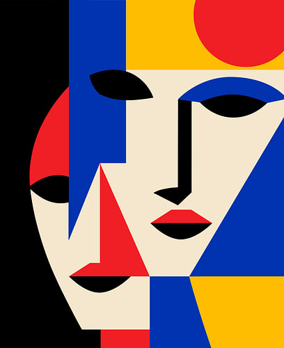 Visages qui se superposent — Bauhaus Double Face