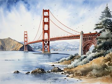 La magie de l'hiver au Golden Gate Bridge sur Peter Balan