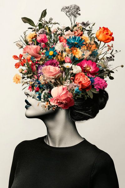 Bloemenpracht in een roes van gedachten van Poster Art Shop