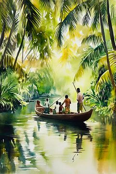 Rijd door de groene jungle van Poster Art Shop