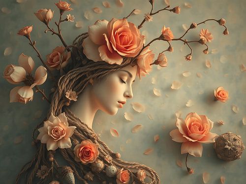 De bloemen vrouw
