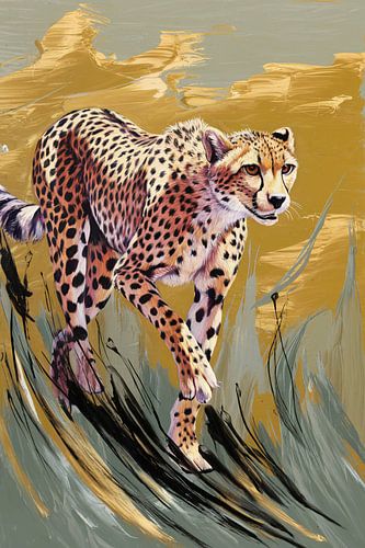 Peinture dynamique de guépard