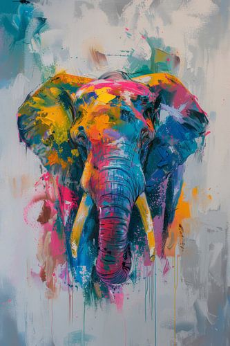 Strength in Colour Abstract Elephant