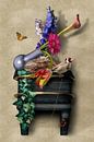 Het puttertje Stilleven met bloemen van Sander Van Laar thumbnail