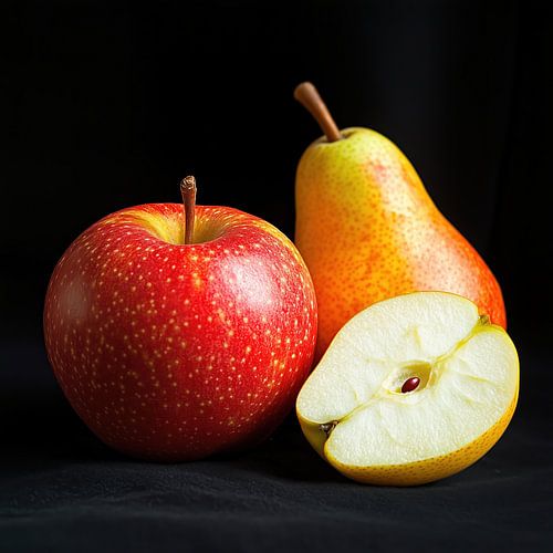 Appels en een peer portret