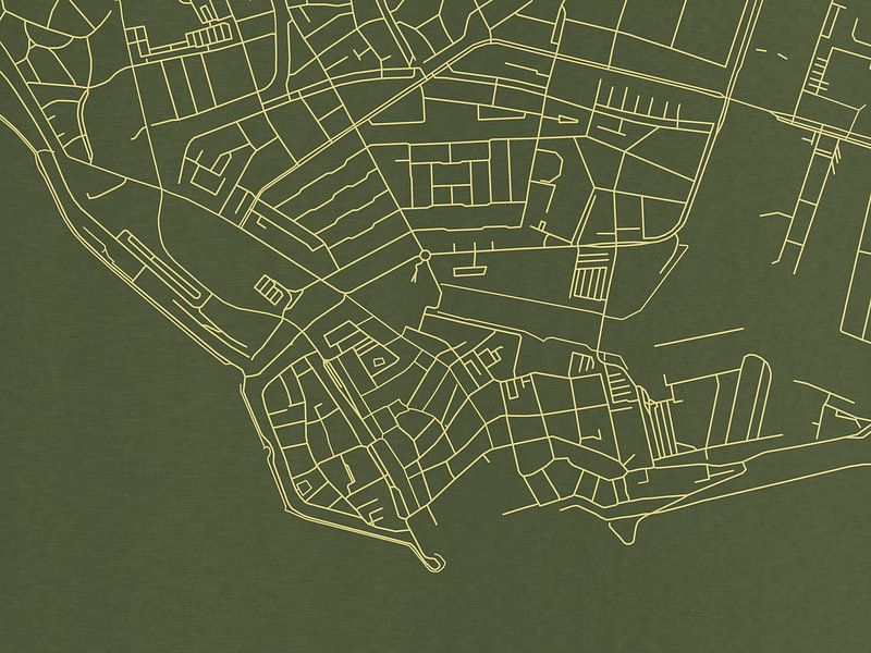 Karte von Vlissingen Centrum in Grünes Gold von De Kaartenwinkel