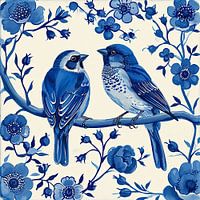 Delfts blauwe vogels
