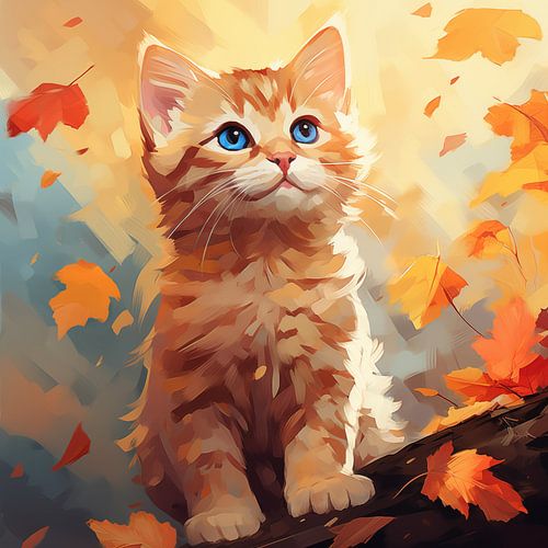Chat orange artistique