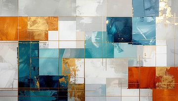 Abstracte tegels met gouden voegen