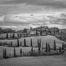 Italie en carré noir et blanc, Toscane par Teun Ruijters Aperçu