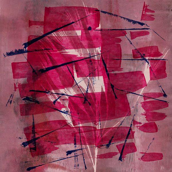 Moderne abstrakte Botanik. Rosa Gras. von Dina Dankers
