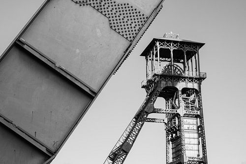 Oude schachtbok van een kolenmijn in Genk.