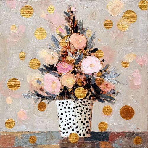 Lief abstract kerstboompje met bloemen