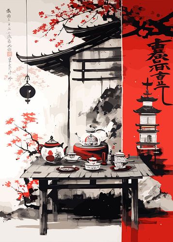 Peinture japonaise abstraite Ukiyo
