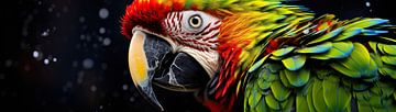 Red Parrot Colourful Portrait by ARTEO Paintings