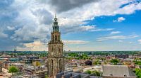 Martinitoren in Groningen skyline van de stad