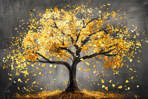 Goldener Baum auf dunklem Hintergrund