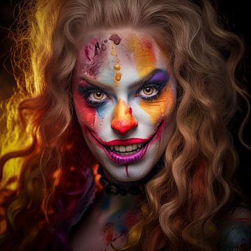 Vrouwelijke horror clown van Luc de Zeeuw