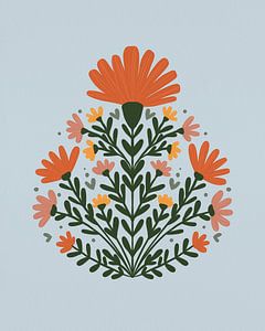 Bouquet floral symétrique