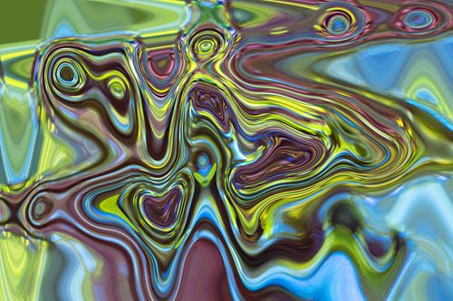 Vreemde abstracte rimpeling in felle kleuren